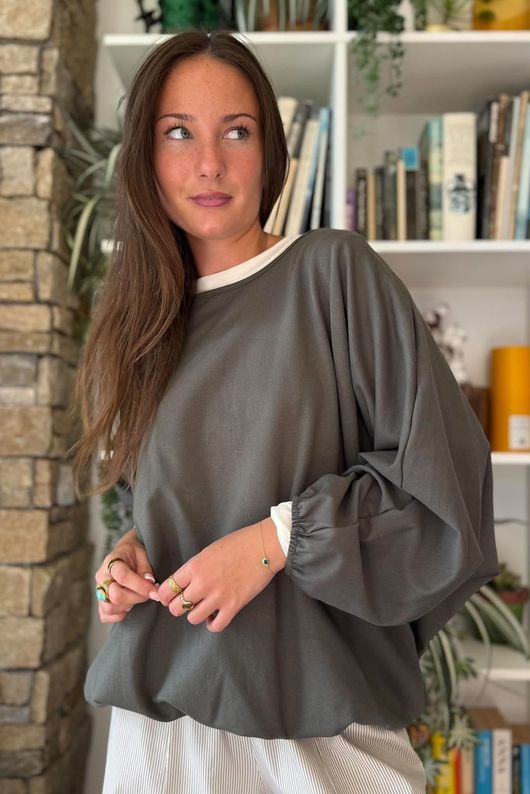 Salone Bubble Top Khaki